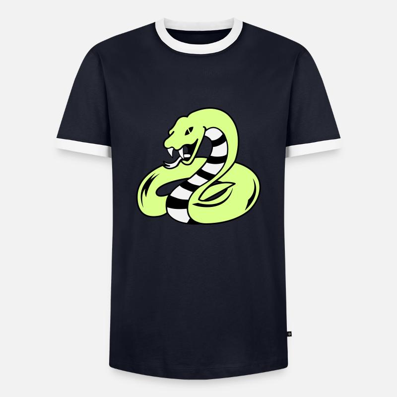 snake 02 - Männer Kontrast-T-Shirt - Navy/Weiß 