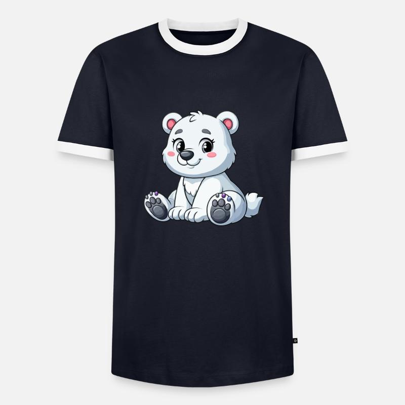 Mädchen Eisbär - Männer Kontrast-T-Shirt - Navy/Weiß