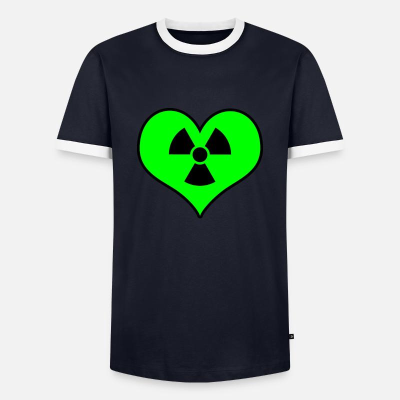 Liebe Strahlung - Männer Kontrast-T-Shirt - Navy/Weiß 