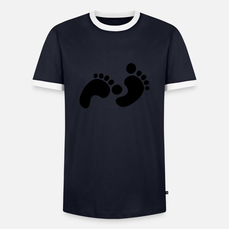 footprints - Men's Ringer Shirt - navy/white 