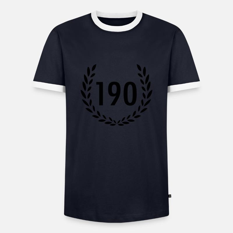 190 - Männer Kontrast-T-Shirt - Navy/Weiß