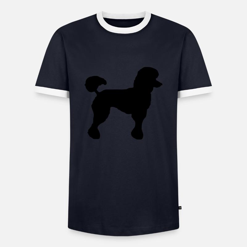 Pudel - Männer Kontrast-T-Shirt - Navy/Weiß
