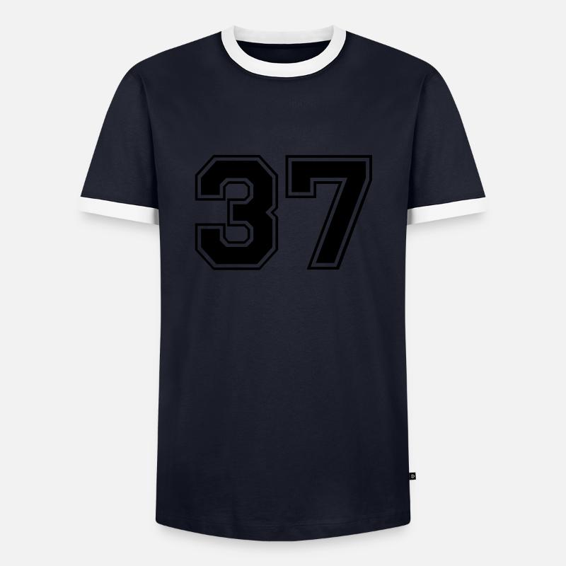37 - Männer Kontrast-T-Shirt - Navy/Weiß 