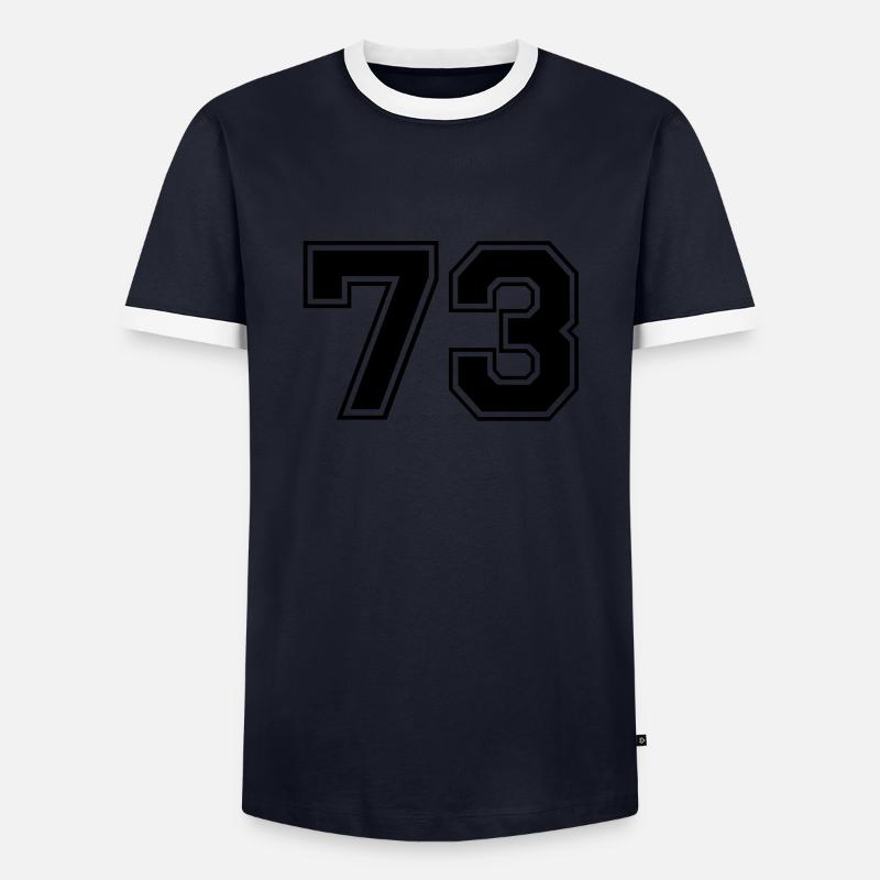 73 - Männer Kontrast-T-Shirt - Navy/Weiß 