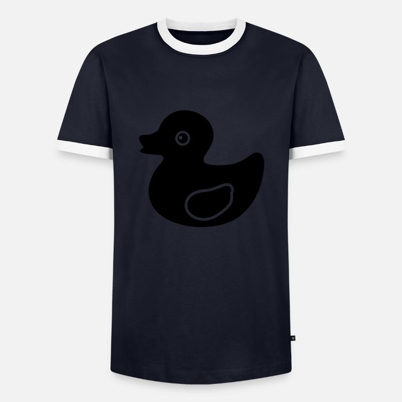 rubber duck - Men's Ringer Shirt - navy/white