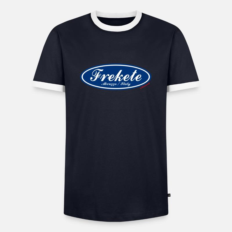 Frekete - Männer Kontrast-T-Shirt - Navy/Weiß 
