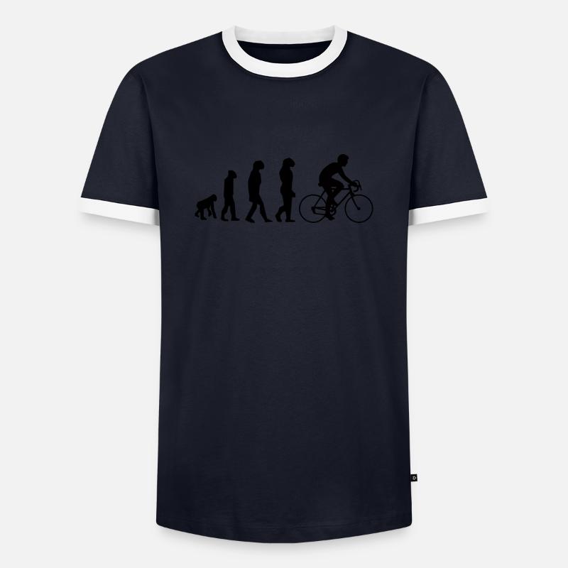 évolution cyclisme - T-shirt contrasté Homme - marine/blanc