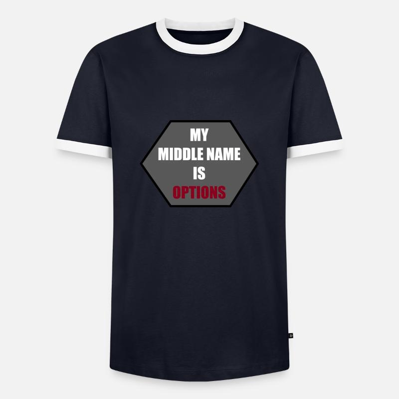 Options! - Männer Kontrast-T-Shirt - Navy/Weiß 