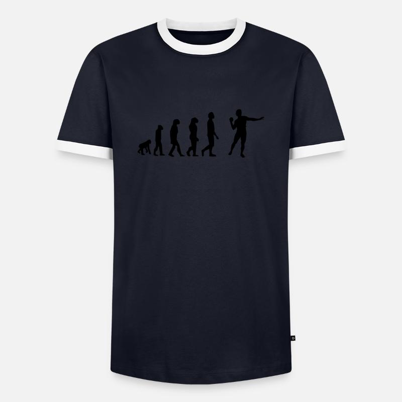 Evolution - Men's Ringer Shirt - navy/white 