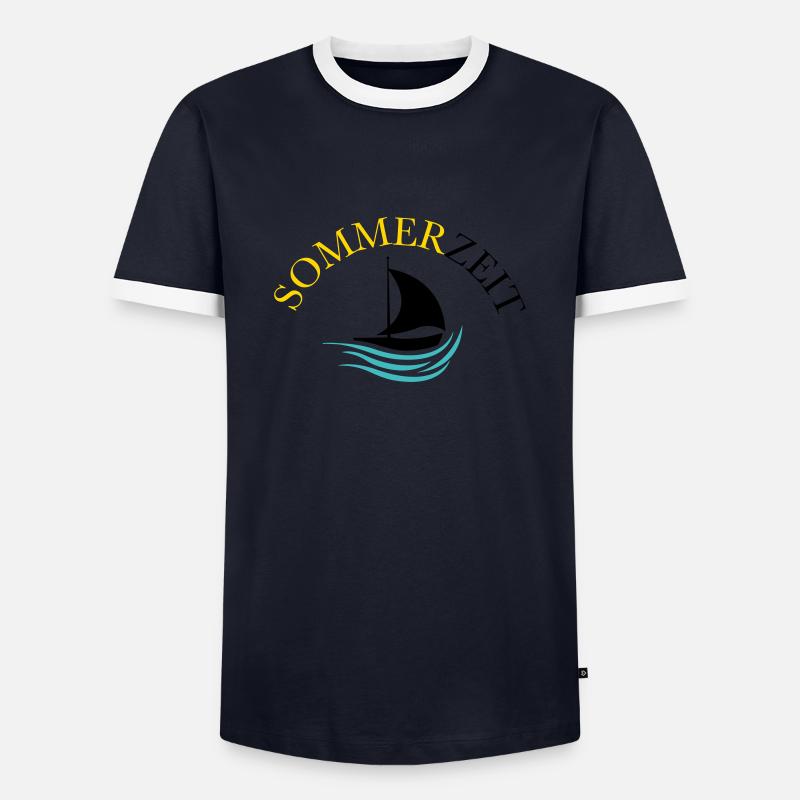 boot sommer - Männer Kontrast-T-Shirt - Navy/Weiß