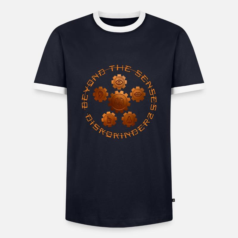Jenseits der Sinne - Männer Kontrast-T-Shirt - Navy/Weiß
