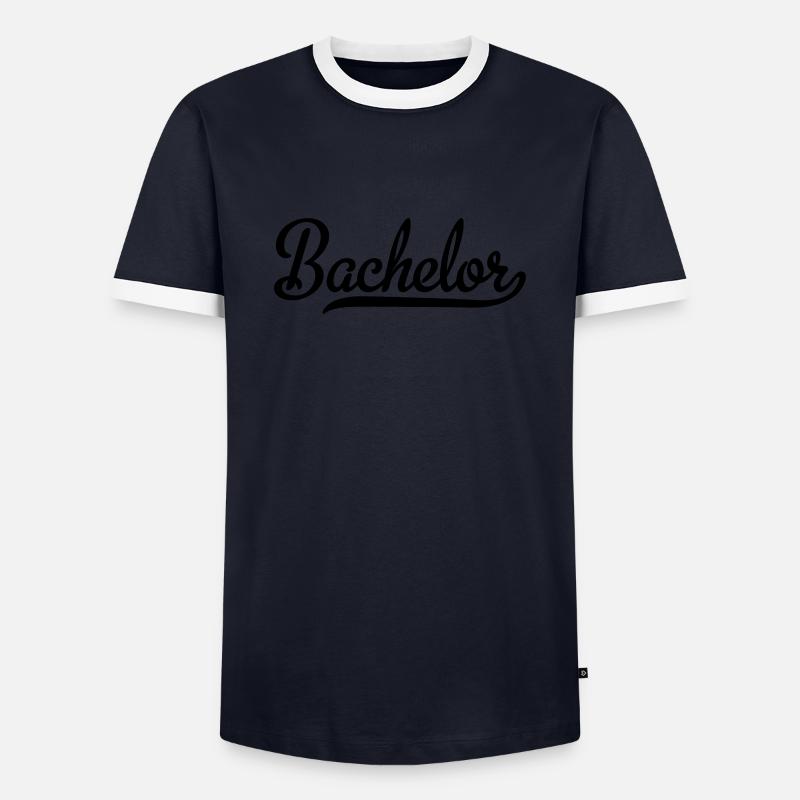 Bachelor - Männer Kontrast-T-Shirt - Navy/Weiß 