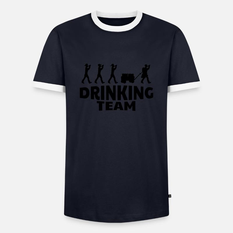 drinking team - Men's Ringer Shirt - navy/white 