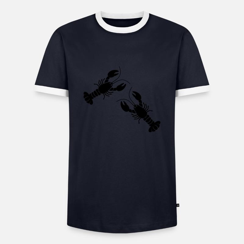 two lobsters - Männer Kontrast-T-Shirt - Navy/Weiß 