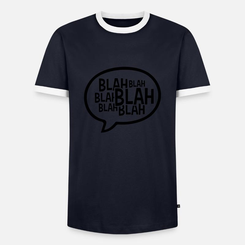 Comic Sprechblase Blah - Männer Kontrast-T-Shirt - Navy/Weiß 
