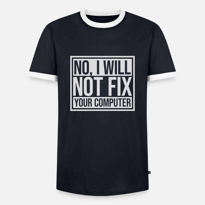 not fix your computer - Männer Kontrast-T-Shirt - Navy/Weiß 