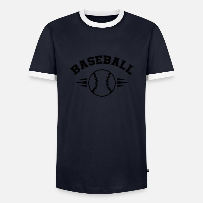 baseball - Männer Kontrast-T-Shirt - Navy/Weiß 
