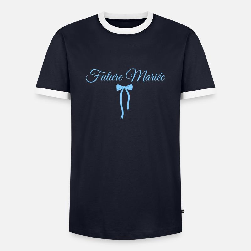 Future mariée noeud bleu - T-shirt contrasté Homme - marine/blanc 