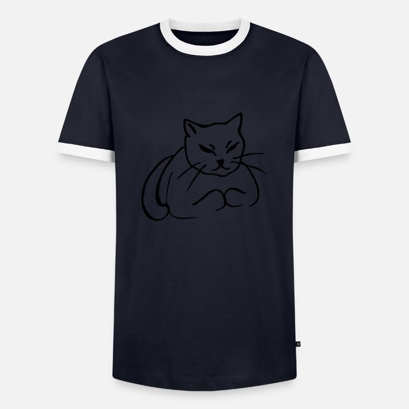Griibi - Männer Kontrast-T-Shirt - Navy/Weiß 