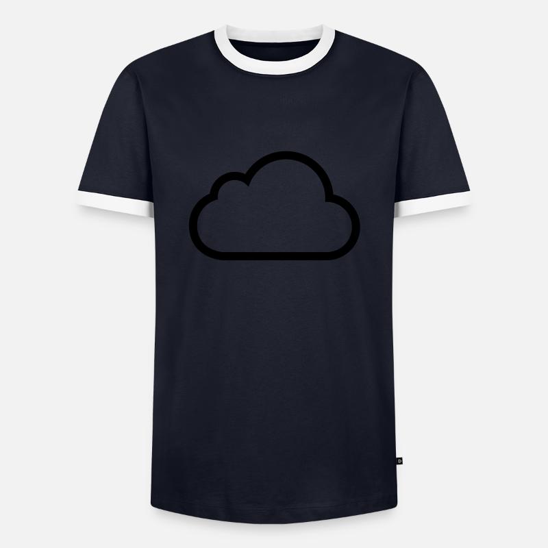 cloud - Männer Kontrast-T-Shirt - Navy/Weiß 