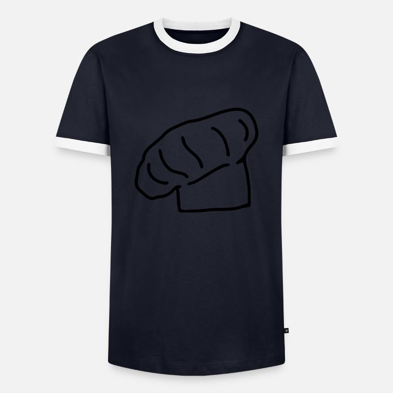 chef's hat - Men's Ringer Shirt - navy/white 