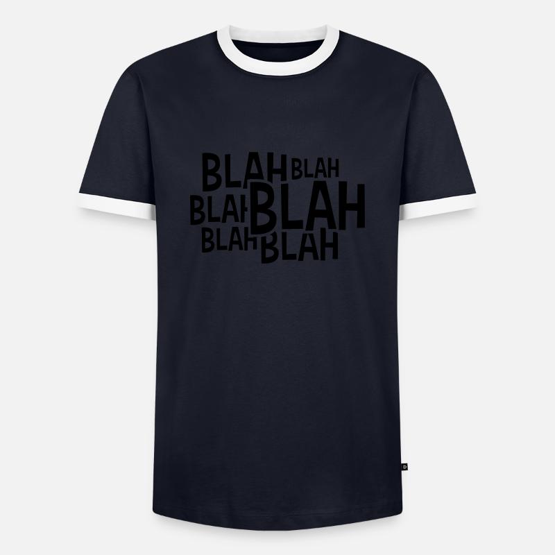 Comic Blah saying - Men's Ringer Shirt - navy/white 