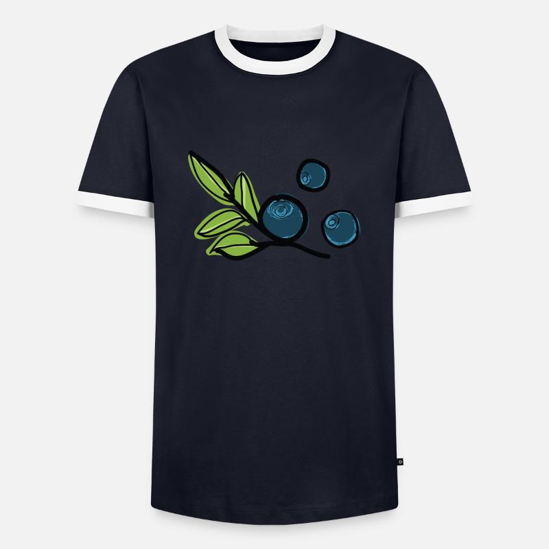 Bilberries fruit - Men's Ringer Shirt - navy/white