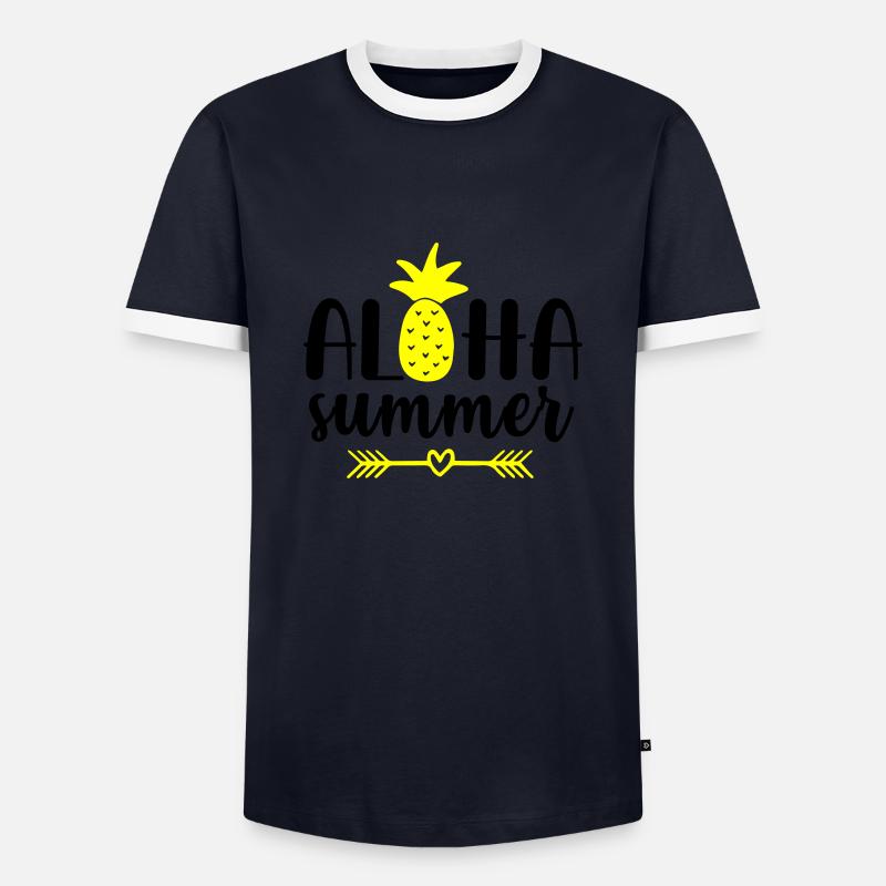 Aloha Summer - Men's Ringer Shirt - navy/white