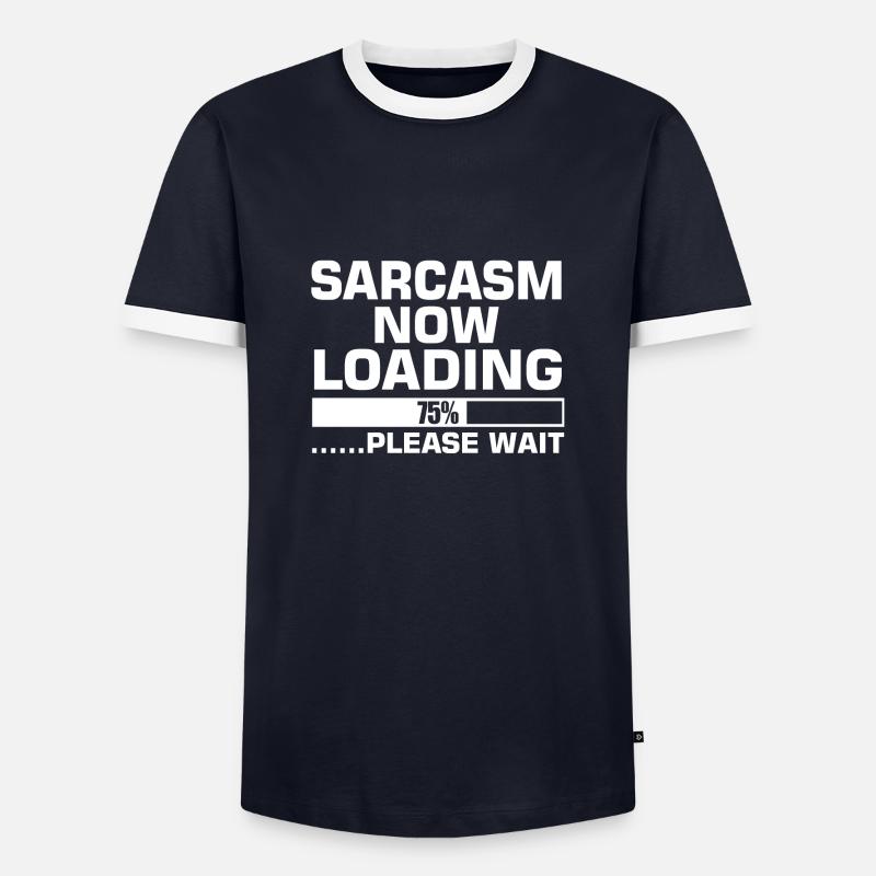 SARCASM NOW LOADING - Men's Ringer Shirt - navy/white