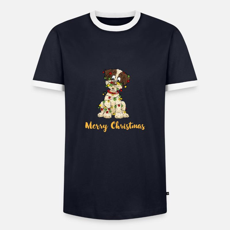 String Lights - Men's Ringer Shirt - navy/white 