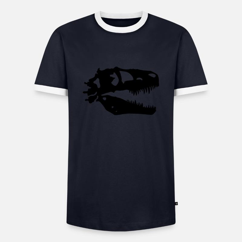 T-rex - Men's Ringer Shirt - navy/white 