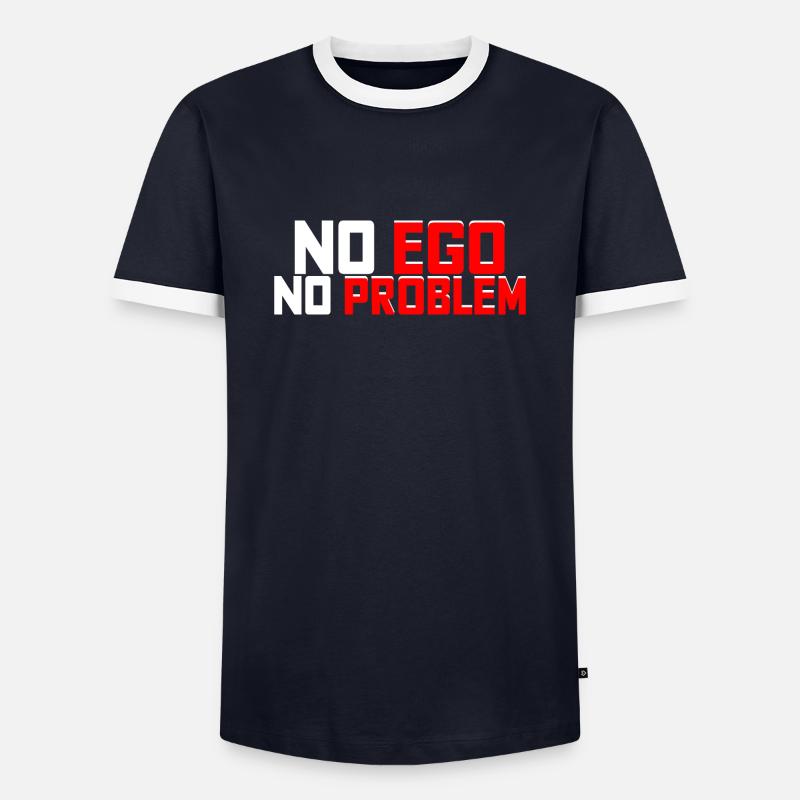 No Ego No Problem - Men's Ringer Shirt - navy/white 