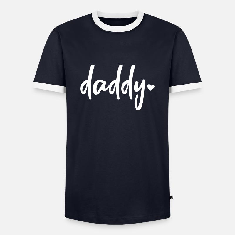Daddy - Männer Kontrast-T-Shirt - Navy/Weiß 