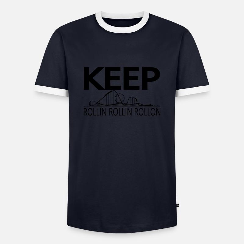 Rollercoaster Achterbahn Freizeitpark - Männer Kontrast-T-Shirt - Navy/Weiß