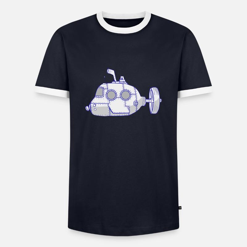 U-Boot! - Männer Kontrast-T-Shirt - Navy/Weiß 