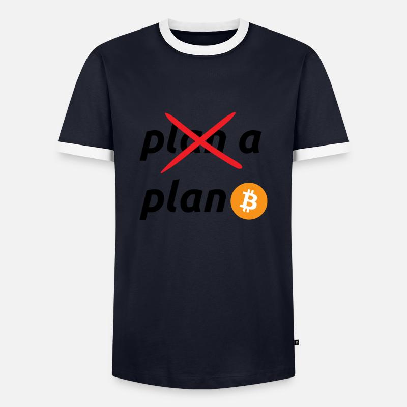 plan b bitcoin - Men's Ringer Shirt - navy/white