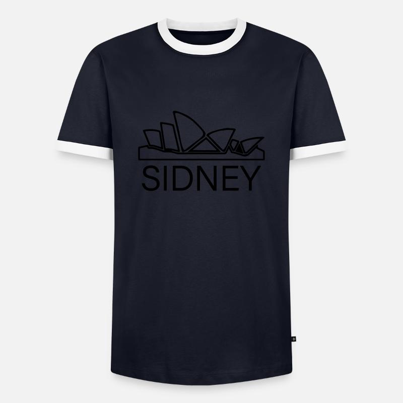 Sidney - Männer Kontrast-T-Shirt - Navy/Weiß