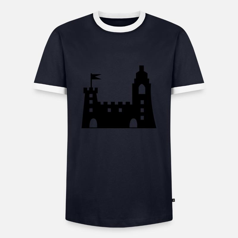 castle - Men's Ringer Shirt - navy/white 