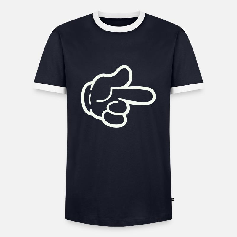 hand comic - Männer Kontrast-T-Shirt - Navy/Weiß 