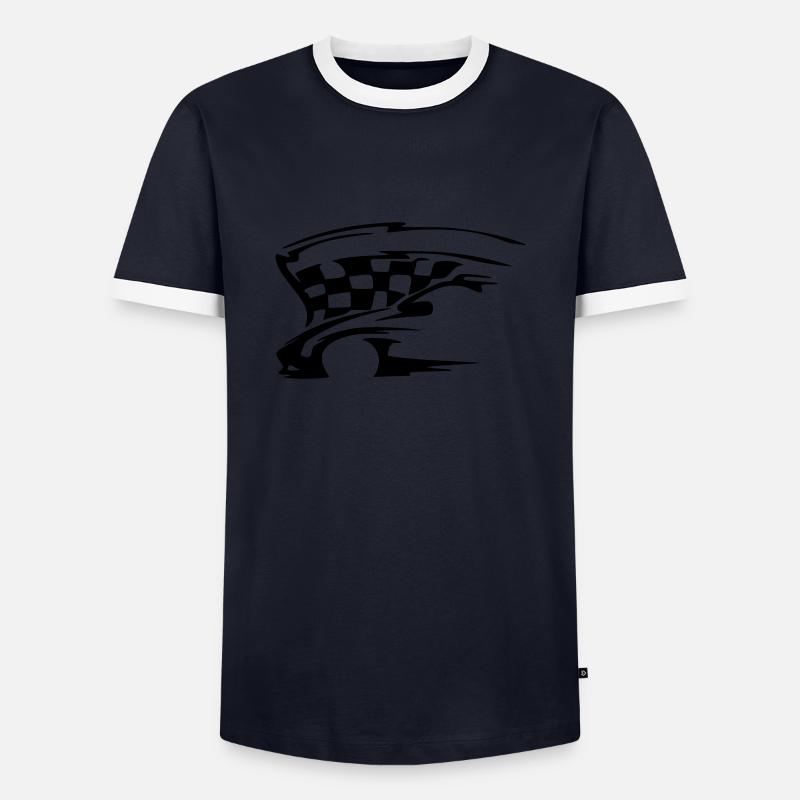 auto 5 - Männer Kontrast-T-Shirt - Navy/Weiß