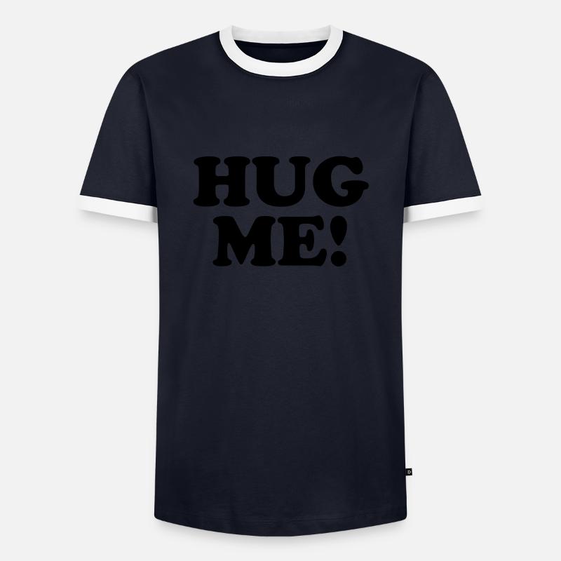 Hug me! - Männer Kontrast-T-Shirt - Navy/Weiß