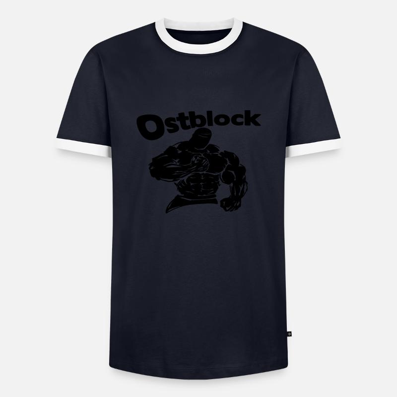 ostblock - Männer Kontrast-T-Shirt - Navy/Weiß 