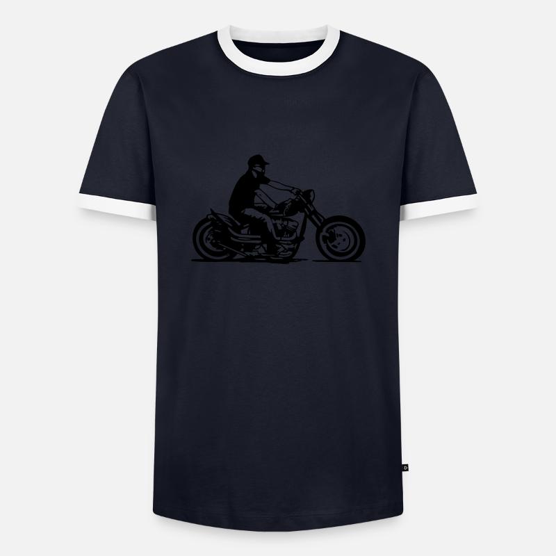 cb36_bobber_ride uk - Men's Ringer Shirt - navy/white