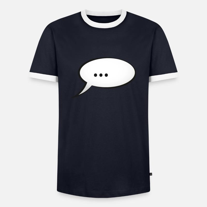 speech bubble - Men's Ringer Shirt - navy/white 
