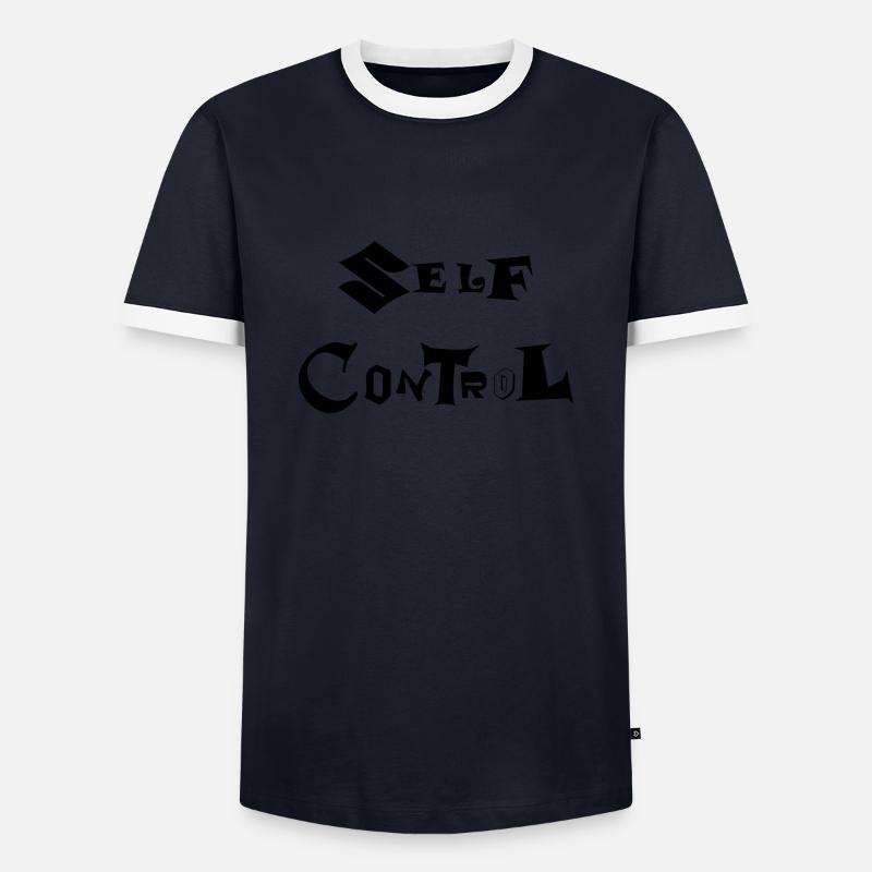 Self Control – Selbstkontrolle - Men's Ringer Shirt - navy/white