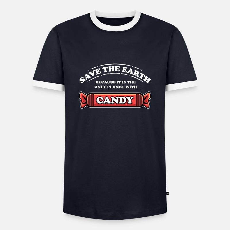 CANDY DESIGN 3 - Männer Kontrast-T-Shirt - Navy/Weiß 