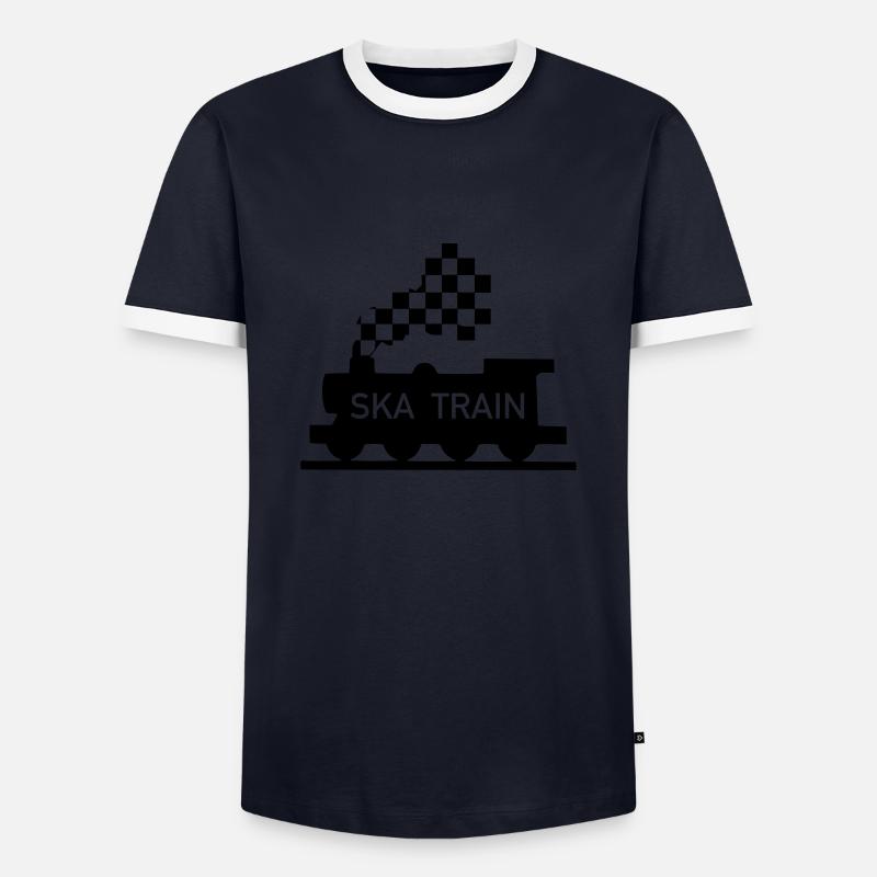 ska train - Männer Kontrast-T-Shirt - Navy/Weiß 