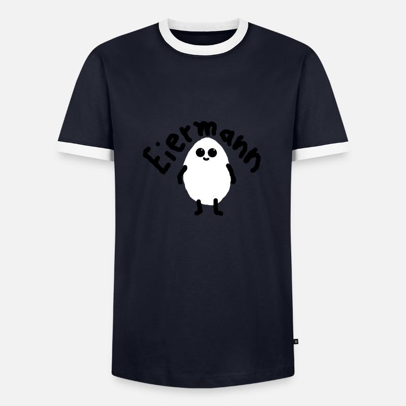 Eiermann - Männer Kontrast-T-Shirt - Navy/Weiß 