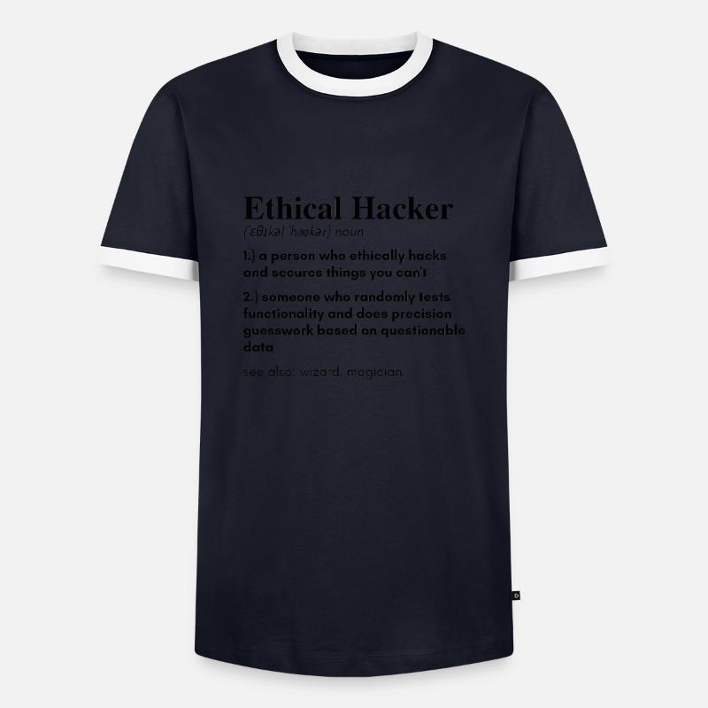 Ethical Hacker | Hacker Design - Männer Kontrast-T-Shirt - Navy/Weiß 
