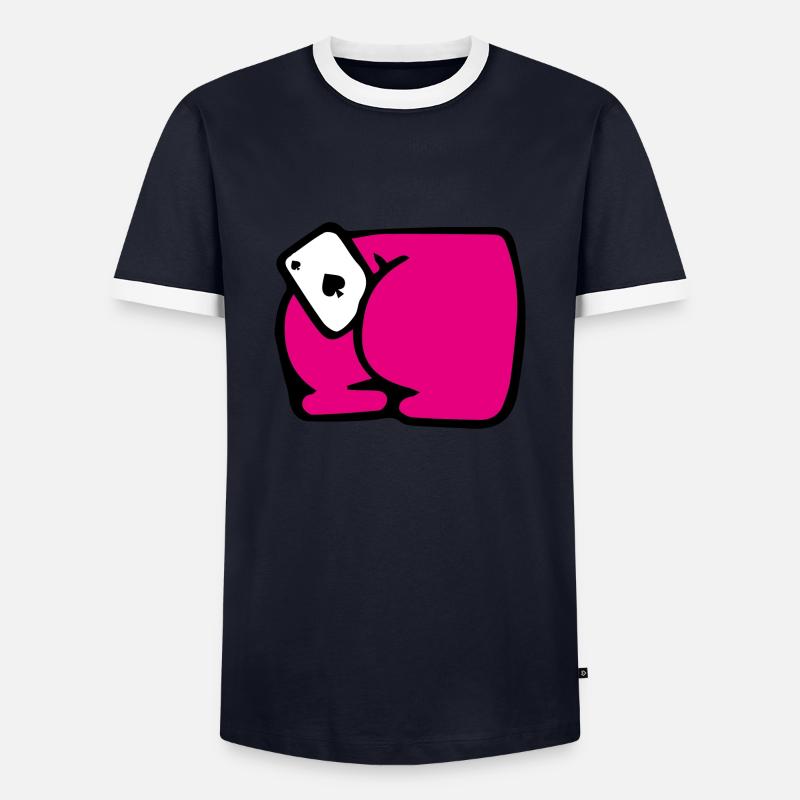 As Card - Männer Kontrast-T-Shirt - Navy/Weiß 